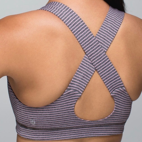 lululemon athletica Other - Lululemon Hyper Striped Mauvelous Heathered Bra